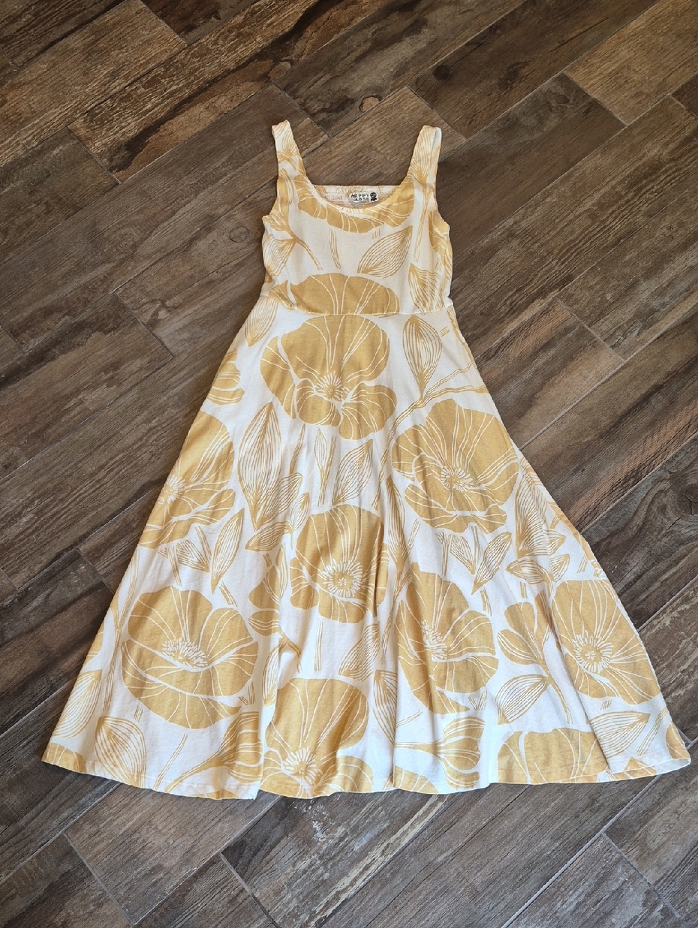 XXS/XS Happy Earth 100% Organic Cotton Sleeveless Lily Midi Dress|Poppies - Picture 6 of 14